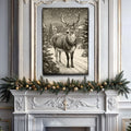 Vintage Winter Deer Christmas Wall Art II Tailored Canvases