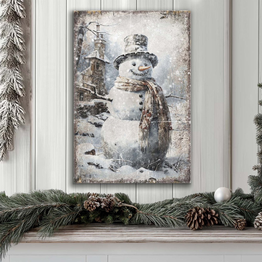 Vintage Snowman Christmas Wall Art II Tailored Canvases