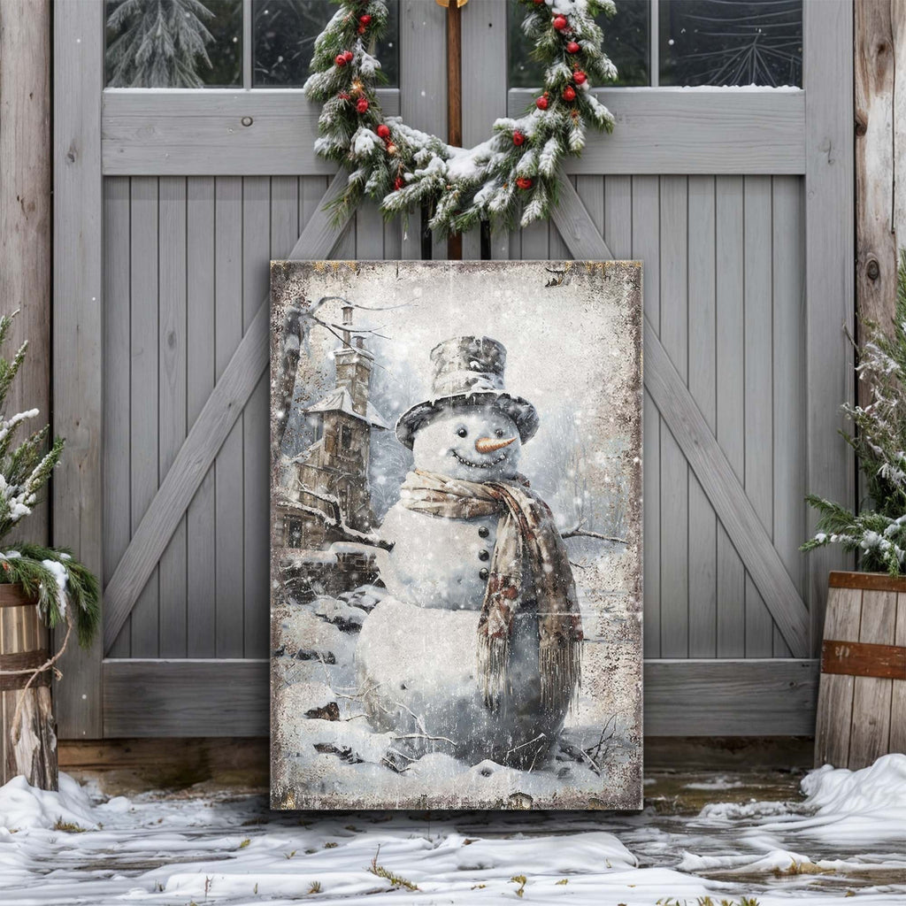 Vintage Snowman Christmas Wall Art II Tailored Canvases