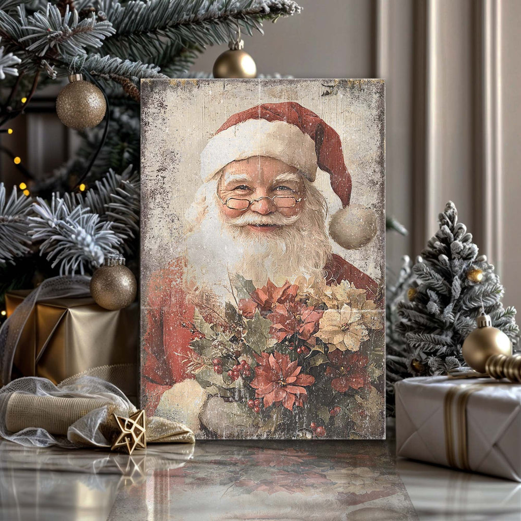 Vintage Christmas Santa Claus Wall Art Tailored Canvases