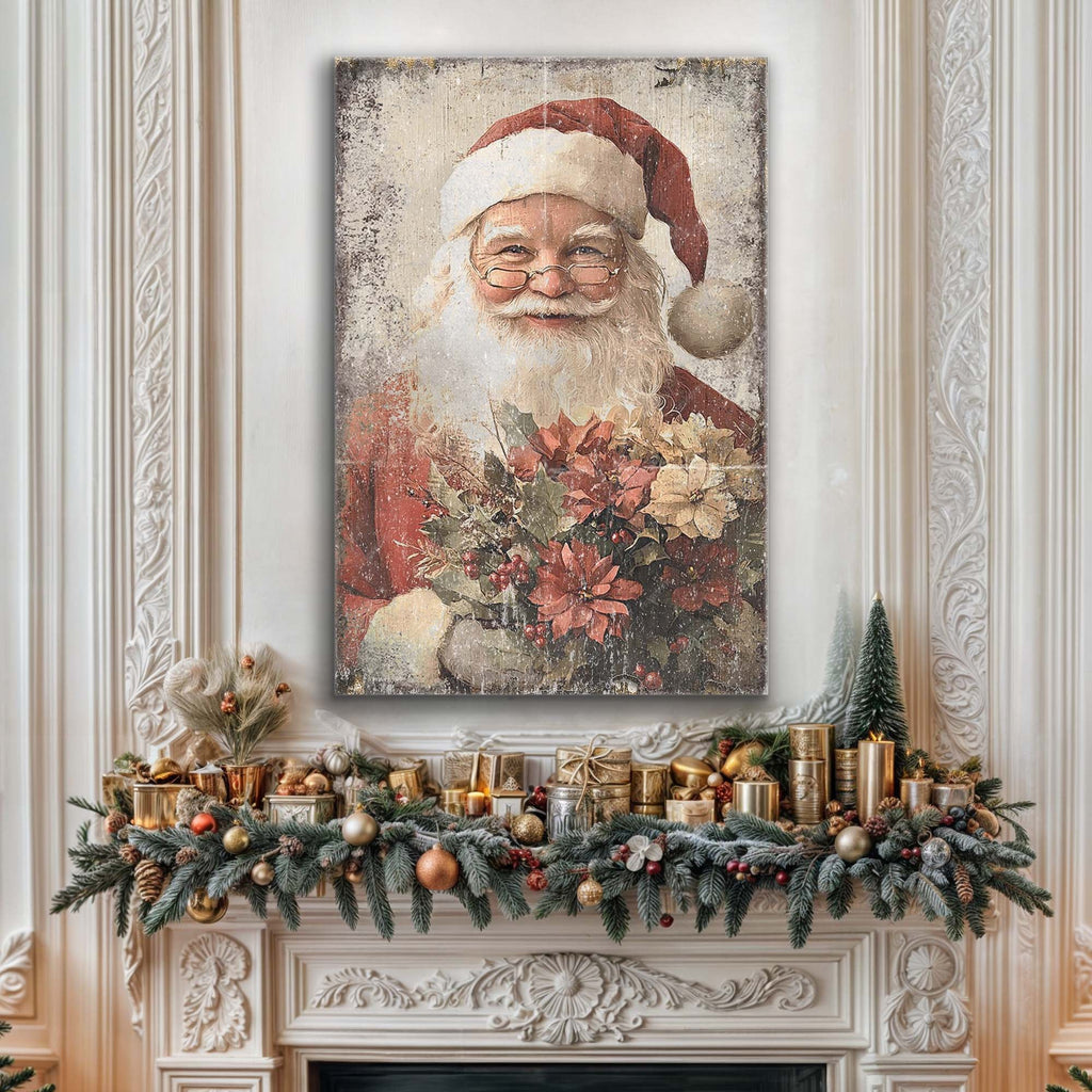 Vintage Christmas Santa Claus Wall Art Tailored Canvases