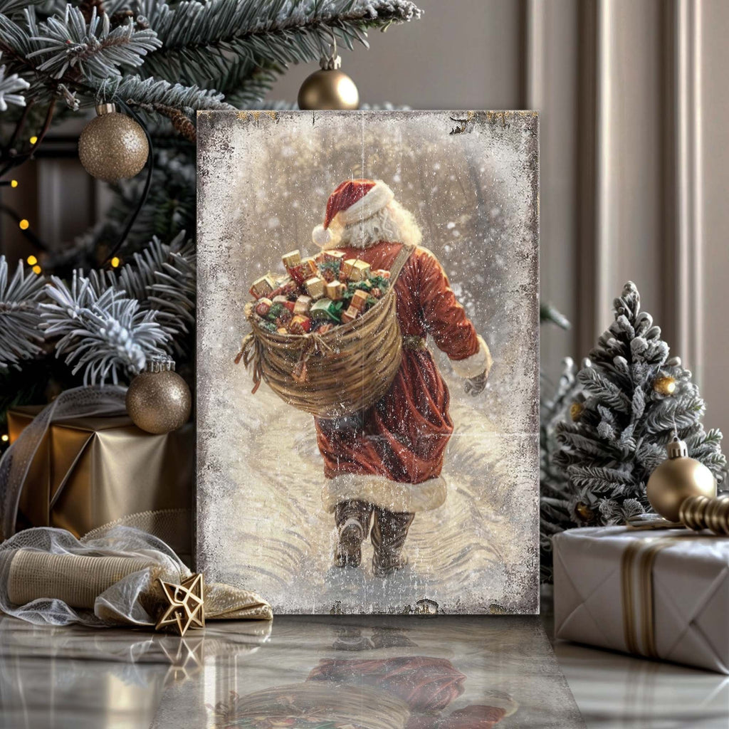 Vintage Christmas Santa Claus Wall Art II Tailored Canvases