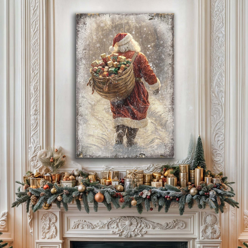 Vintage Christmas Santa Claus Wall Art II Tailored Canvases