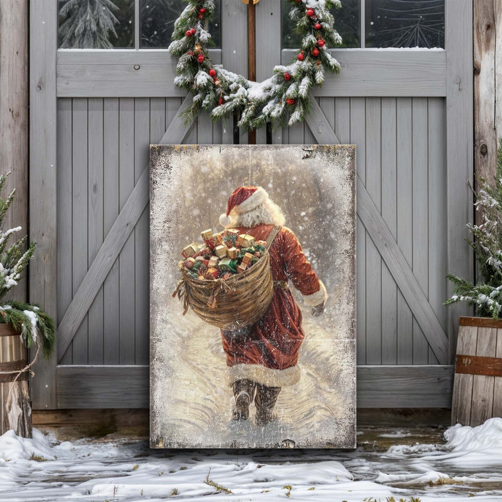 Vintage Christmas Santa Claus Wall Art II Tailored Canvases