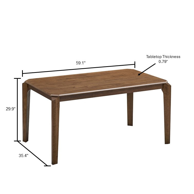ACTU 59” Solid Wood Mid-Century Modern Dining Table Set for Small Spaces (Seats 4–6) ACTU FURNITURE