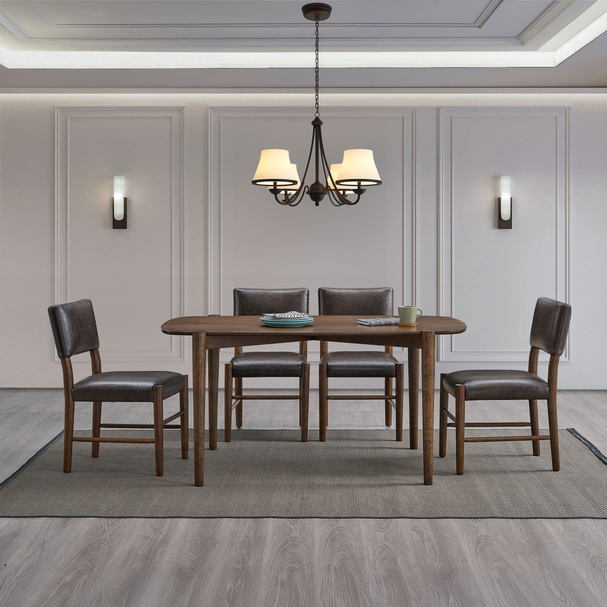 ACTU 58” Mid-Century Modern Dining Table Set for Small Spaces (Seats 4–6) ACTU FURNITURE