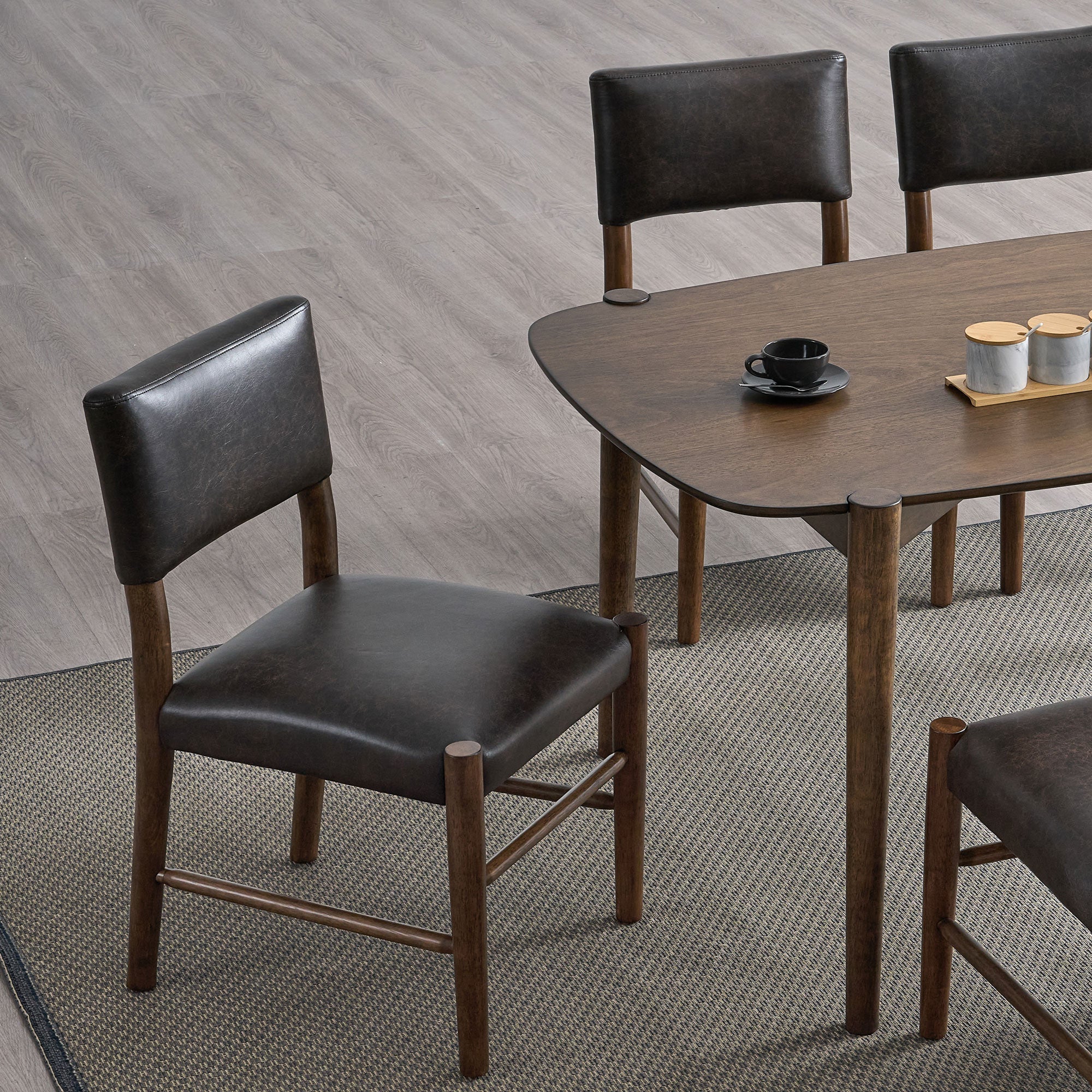 ACTU 58” Mid-Century Modern Dining Table Set for Small Spaces (Seats 4–6) ACTU FURNITURE