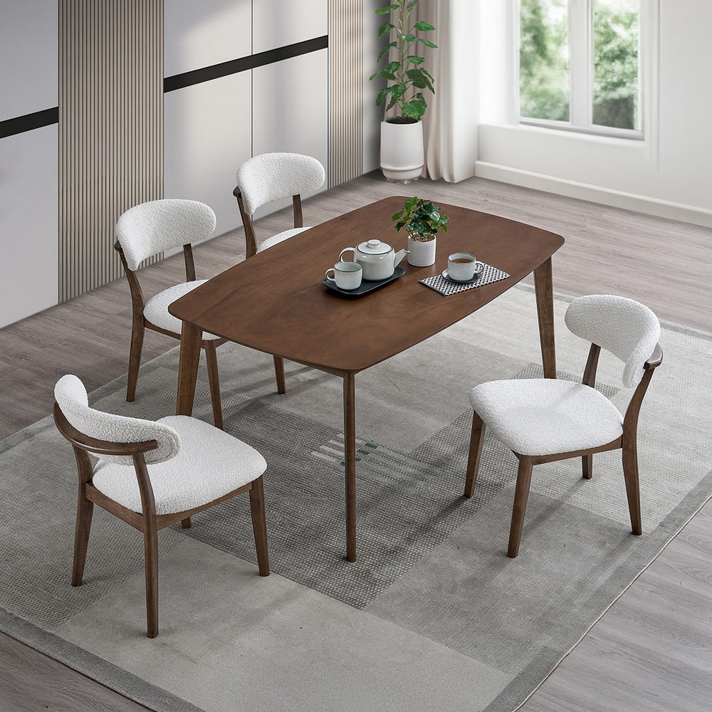 ACTU Scandinavian Dining Table Set with Upholstered Chairs for Small Spaces (Seats 4–6) ACTU FURNITURE