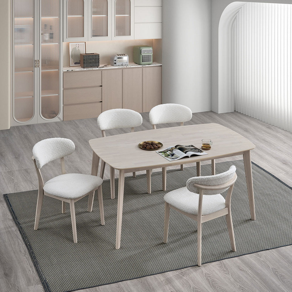 ACTU Scandinavian Dining Table Set with Upholstered Chairs for Small Spaces (Seats 4–6) ACTU FURNITURE