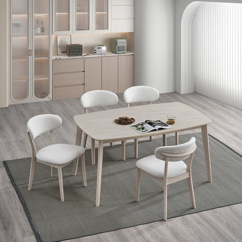 ACTU Scandinavian Dining Table Set with Upholstered Chairs for Small Spaces (Seats 4–6) ACTU FURNITURE