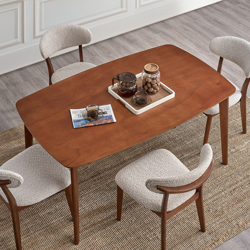 ACTU Scandinavian Dining Table Set with Upholstered Chairs for Small Spaces (Seats 4–6) ACTU FURNITURE
