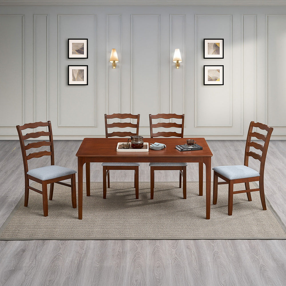 ACTU Farmhouse Dining Table Set with Upholstered Chairs for 4–6 ACTU FURNITURE