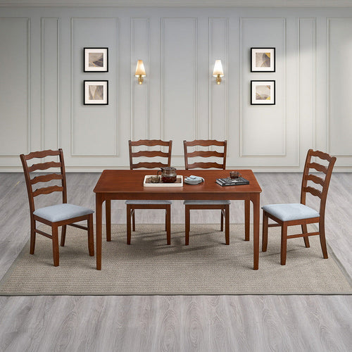 ACTU Farmhouse Dining Table Set with Upholstered Chairs for 4–6 ACTU FURNITURE