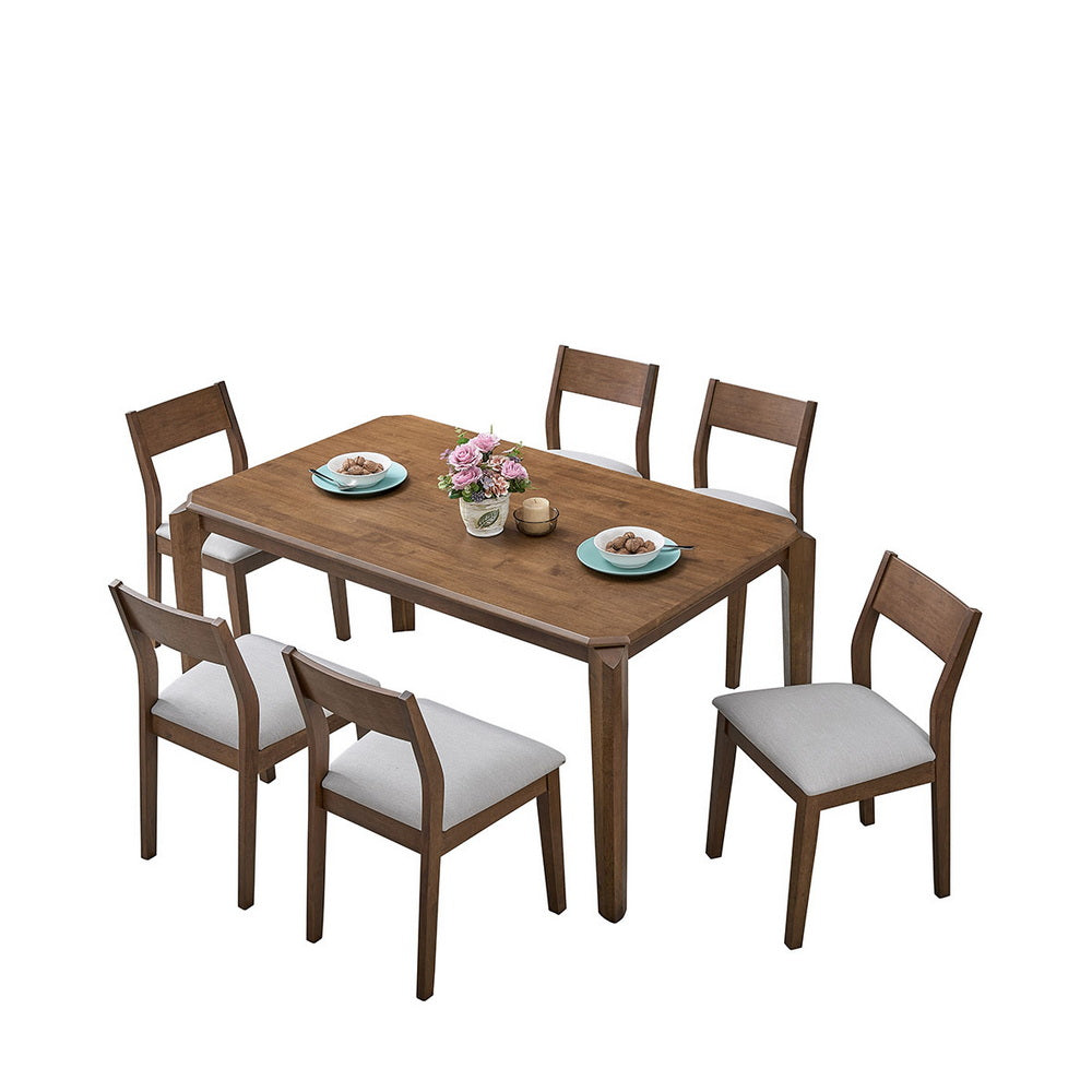 ACTU 59” Solid Wood Mid-Century Modern Dining Table Set for Small Spaces (Seats 4–6) ACTU FURNITURE