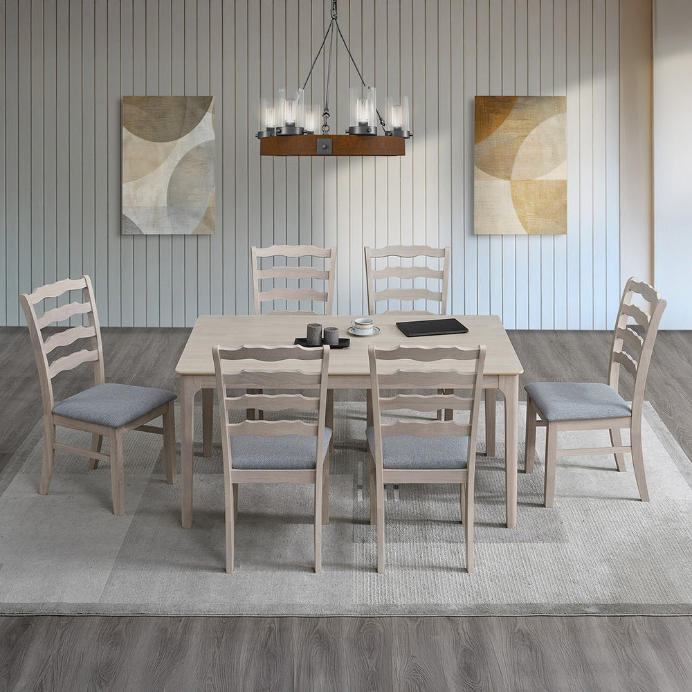 ACTU Farmhouse Dining Table Set with Upholstered Chairs for 4–6 ACTU FURNITURE