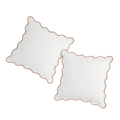 White Scalloped Tan Edge Pillow - 18" x 18" Shop Fête