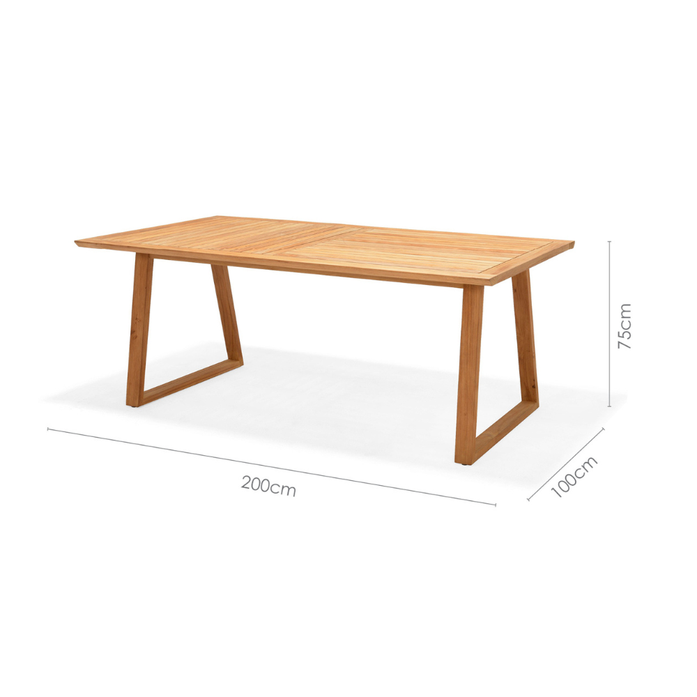Agate Rectangular Teak Dining Table LifestyleGarden US