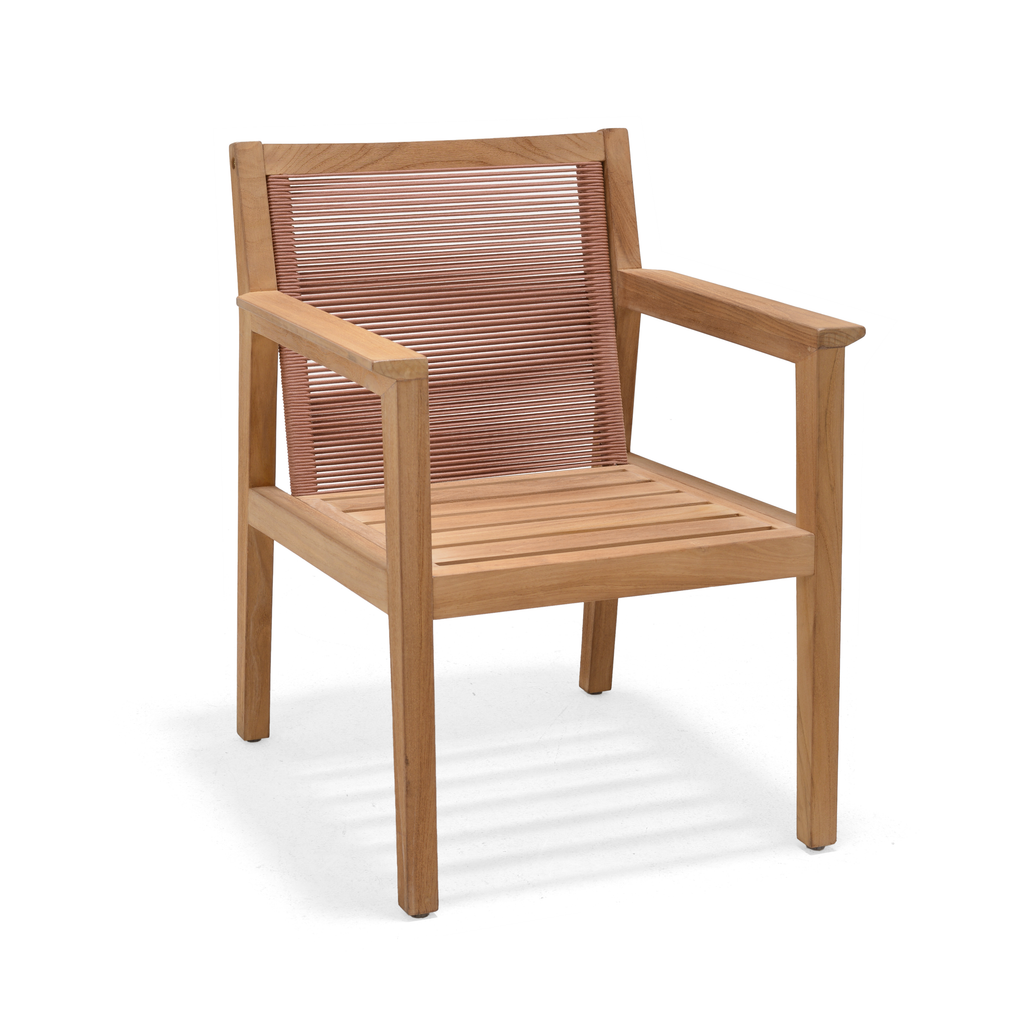 Agate Teak and Rope Armchair Terracotta LifestyleGarden US