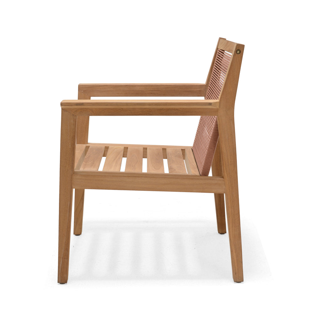 Agate Teak and Rope Armchair Terracotta LifestyleGarden US