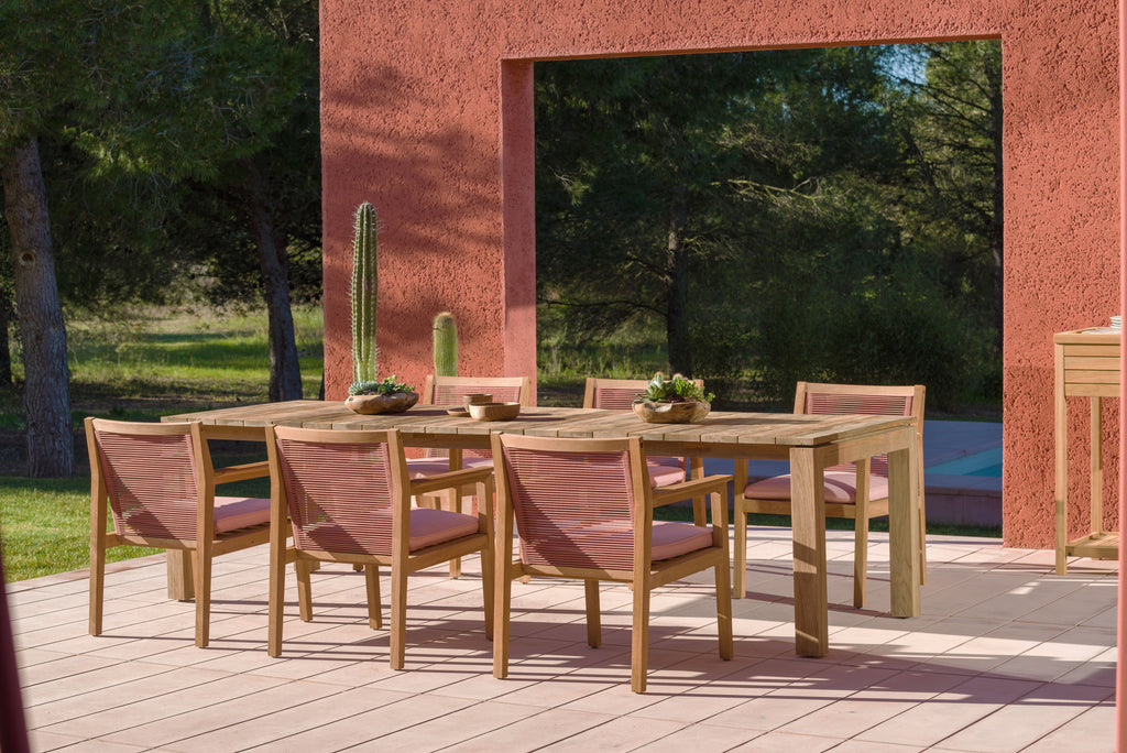 Agate Teak and Rope Armchair Terracotta LifestyleGarden US