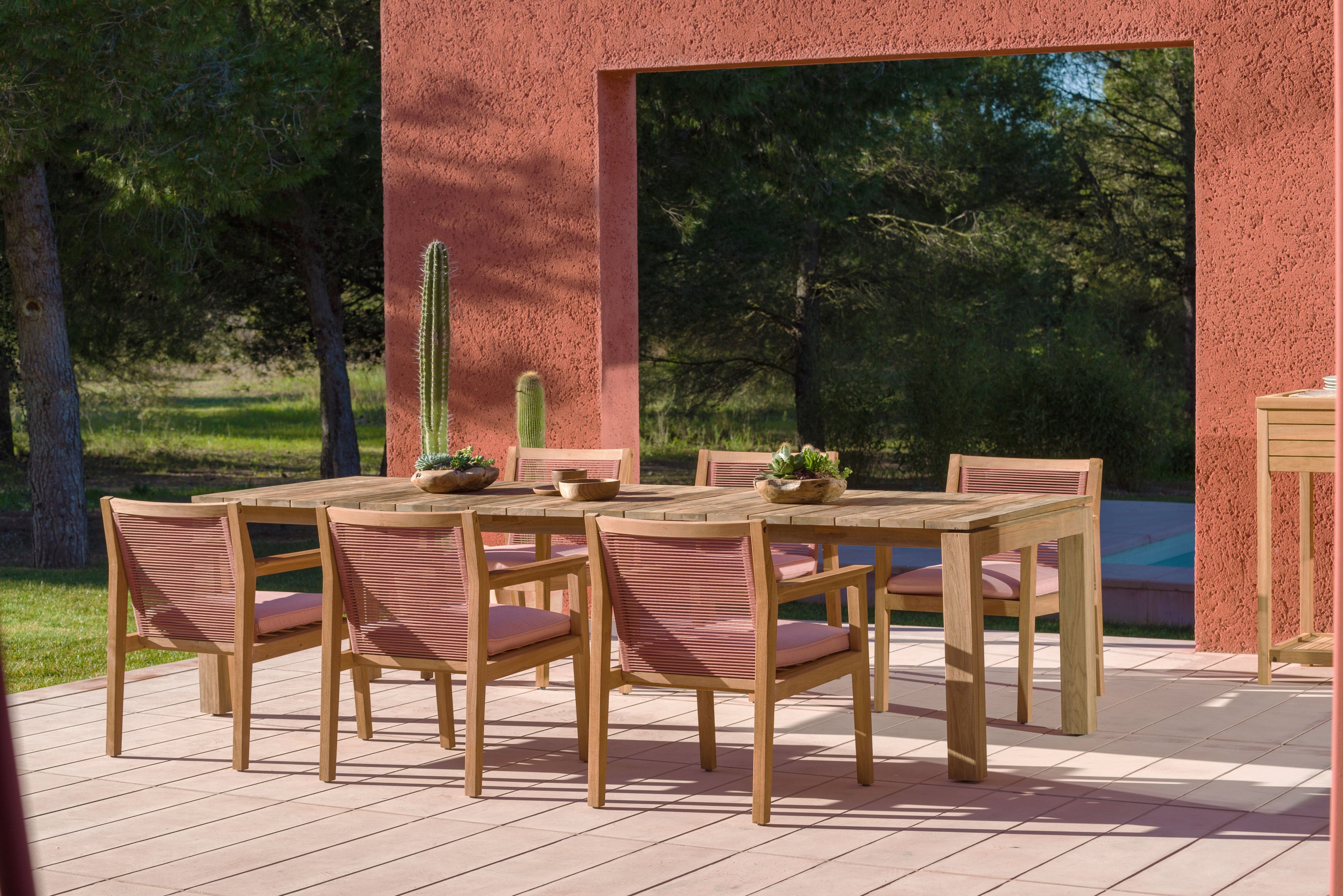 Agate Teak and Rope Armchair Terracotta LifestyleGarden US