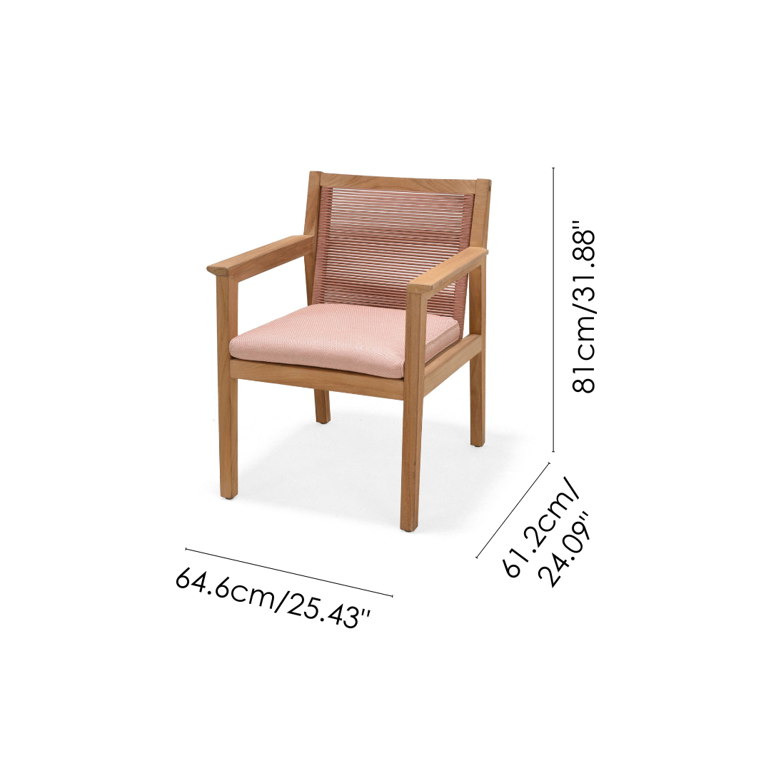 Agate Teak and Rope Armchair Terracotta LifestyleGarden US