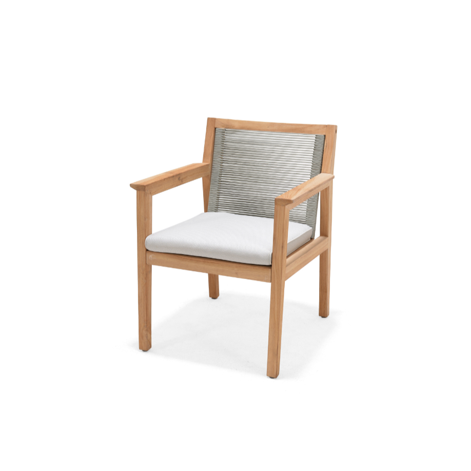 Agate Teak and Rope Armchair Green LifestyleGarden US