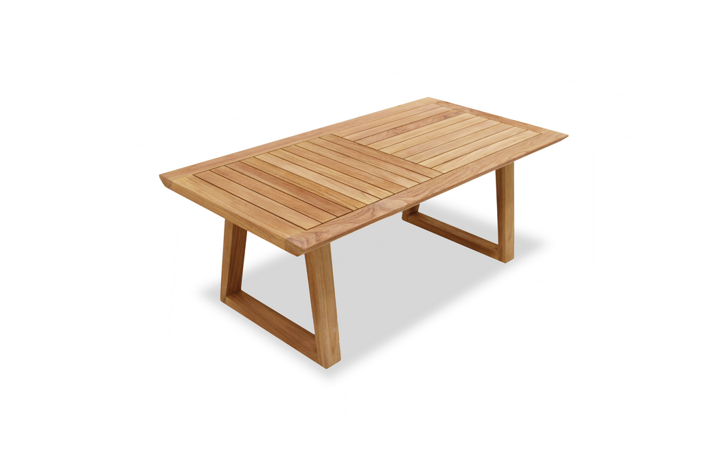 Agate Rectangular Teak Coffee Table LifestyleGarden US