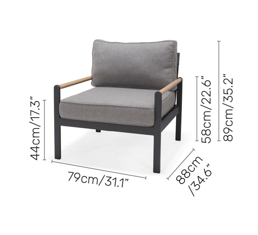 Amber Sofa Teak and Aluminum Chair LifestyleGarden US
