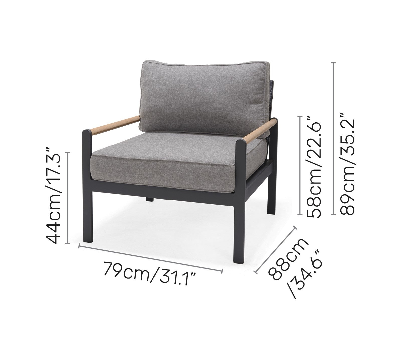 Amber Sofa Teak and Aluminum Chair LifestyleGarden US