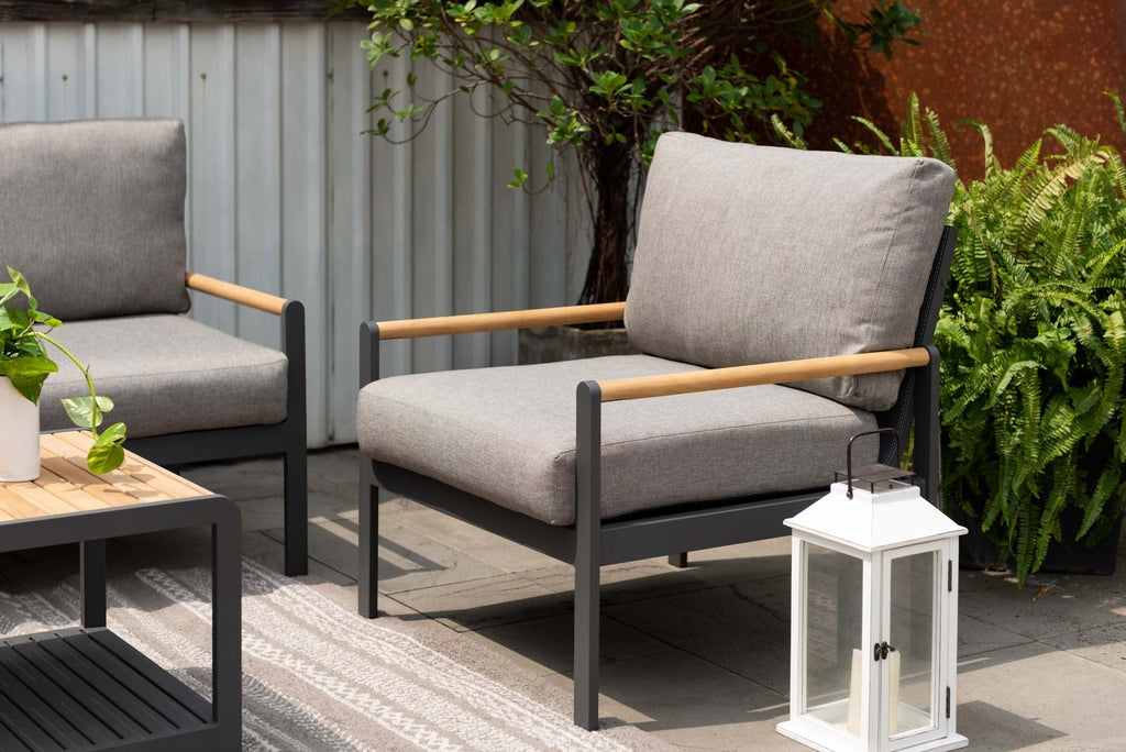 Amber Sofa Teak and Aluminum Chair LifestyleGarden US
