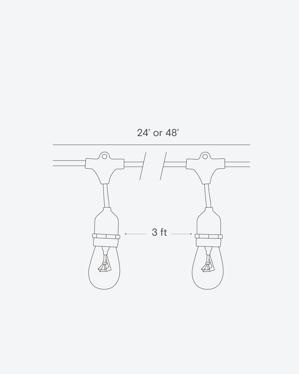 Ambience Pro LED Outdoor Edison String Lights 1W