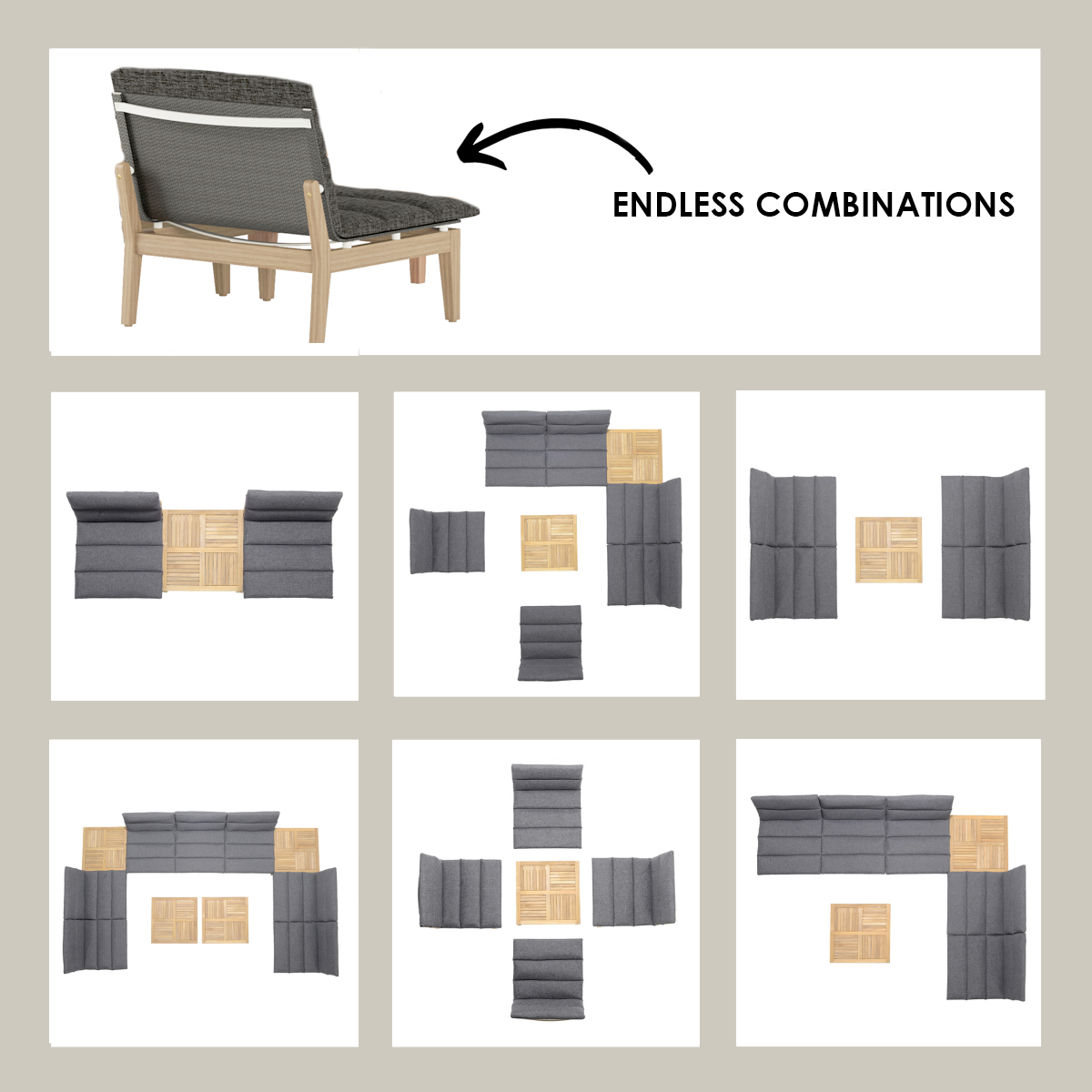 Arno Modular Side Chair Light or Dark - 2pc LifestyleGarden US