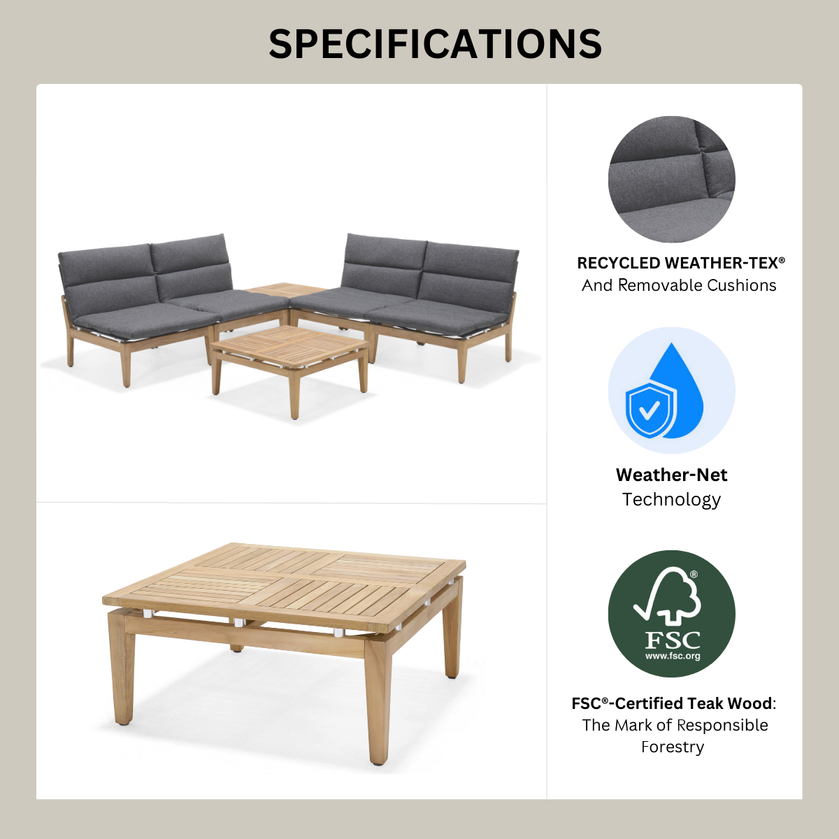 Arno Modular Side Chair Light or Dark - 2pc LifestyleGarden US