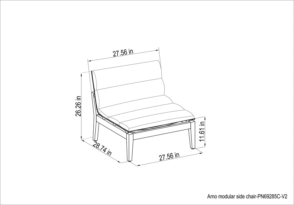 Arno Modular Side Chair Light or Dark - 2pc LifestyleGarden US