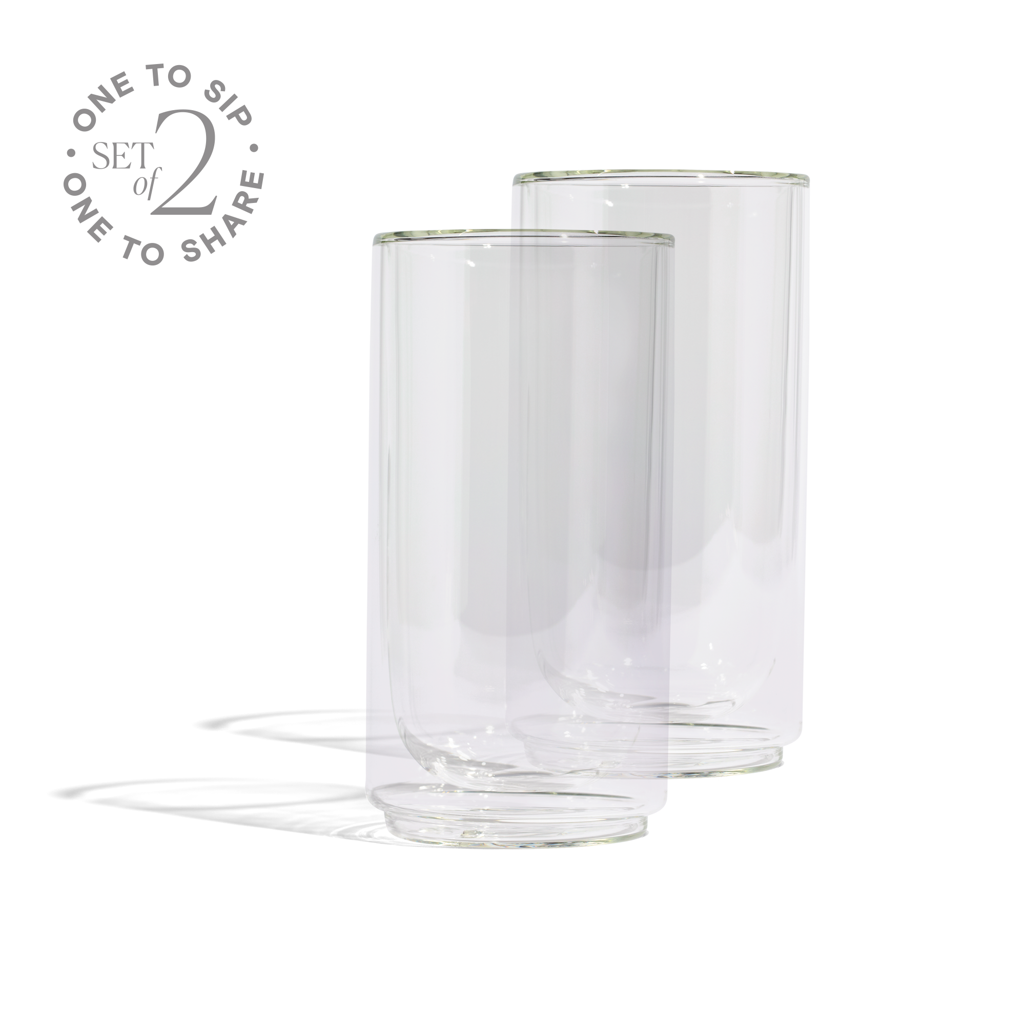 Cove 16oz Glass Pint - Set of 2 - Clear Created Co.