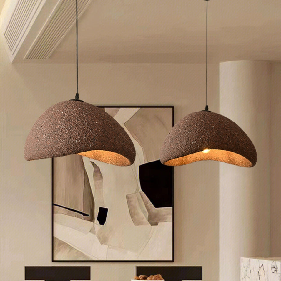 Modern Japandi Earthy Pendant Light | Organic Minimalist Lamp VietmadeHomeArt