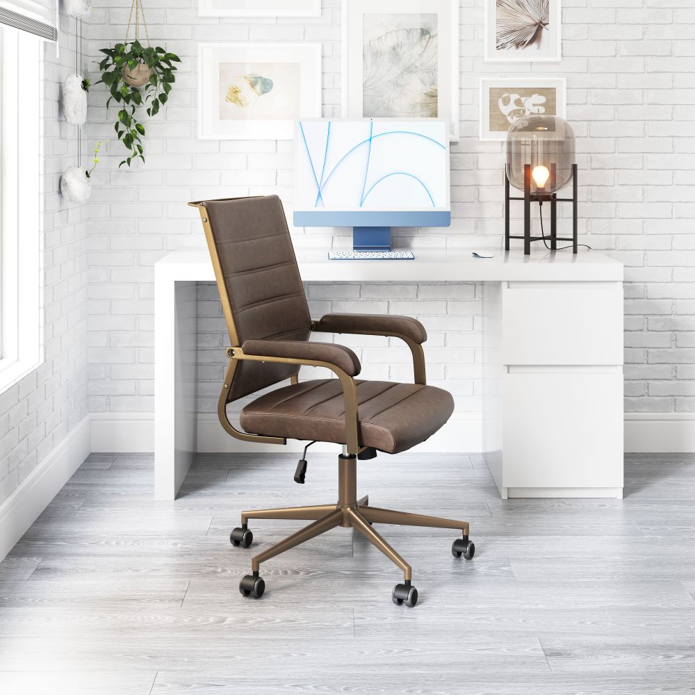 Auction Faux Leather Office Chair LOOMLAN
