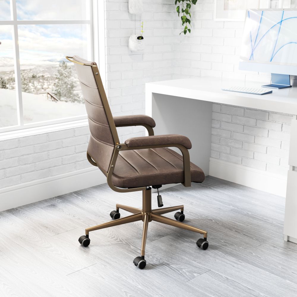 Auction Faux Leather Office Chair LOOMLAN