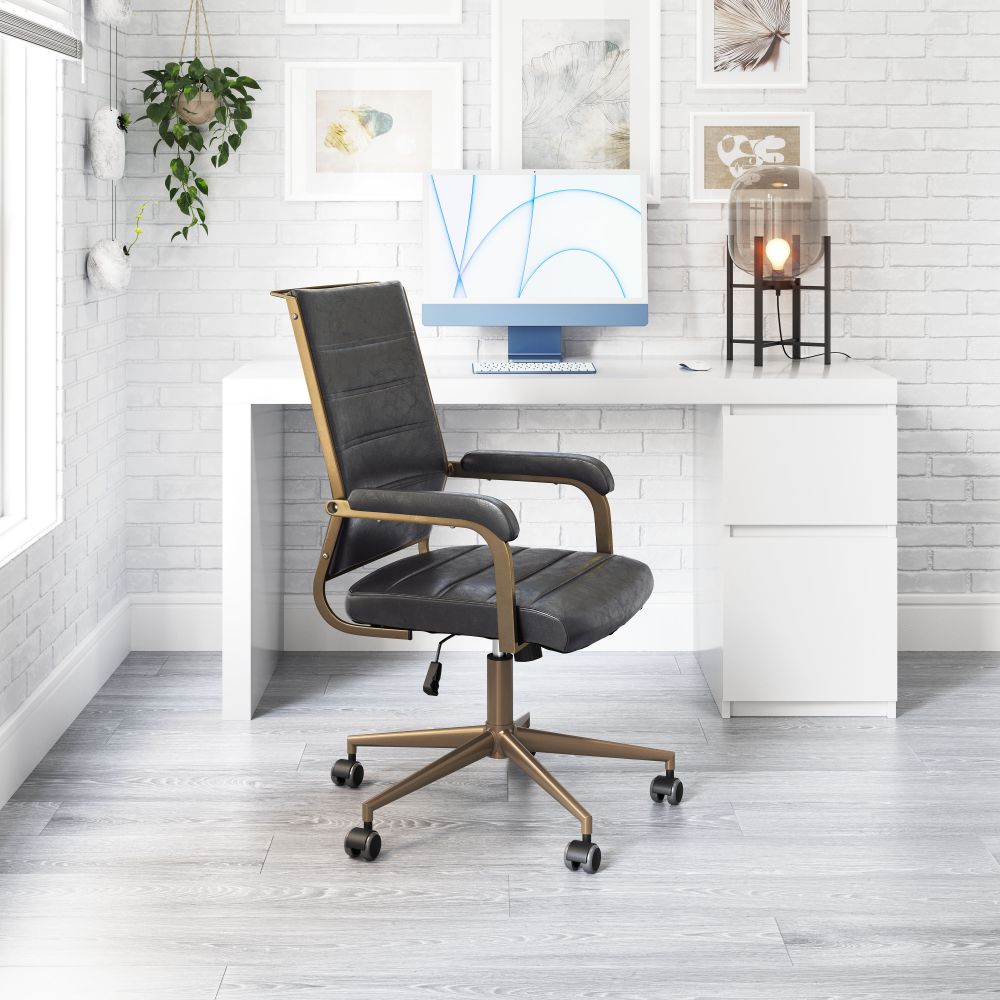 Auction Faux Leather Office Chair LOOMLAN