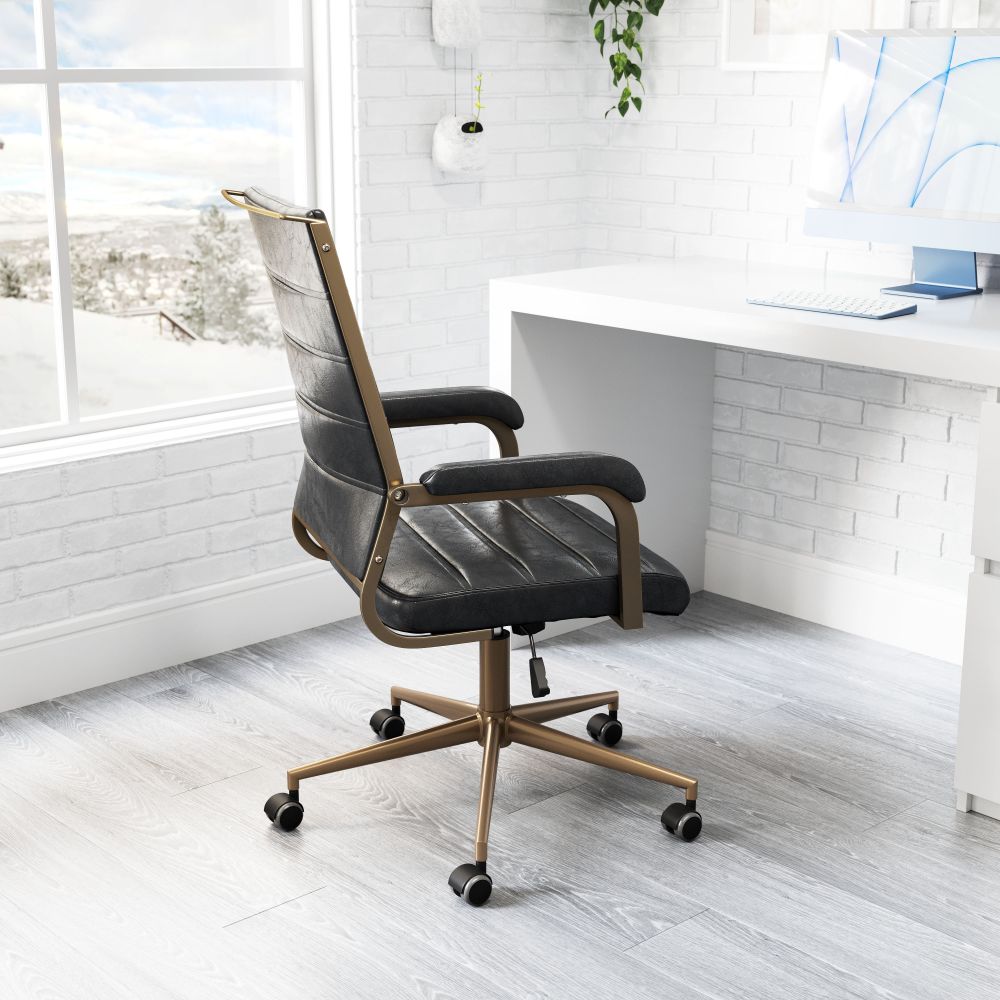 Auction Faux Leather Office Chair LOOMLAN
