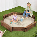 Kid's Octagonal Sandbox in Walnut Wood Finish HomePacific