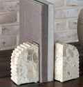 Set of 2 Marble Scallop Bookends Thenestedfig
