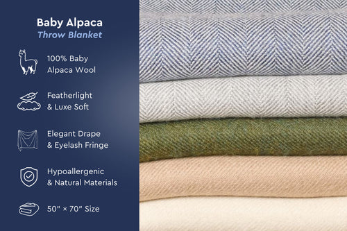 100% Alpaca Wool Throw Blanket Moon Pod