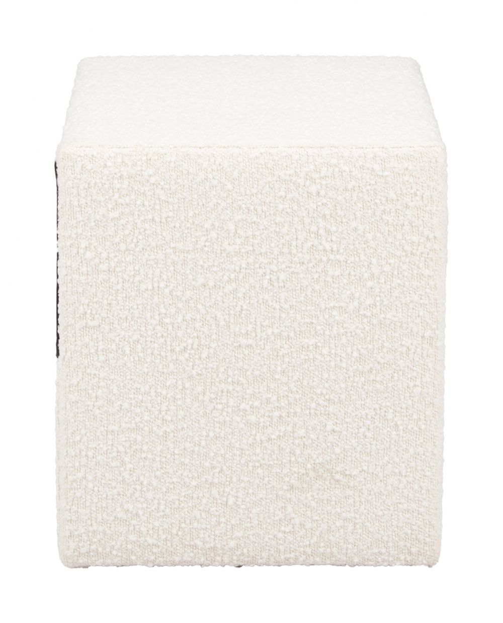 Baris Ivory Textured Fabric Nightstand Ivory LOOMLAN