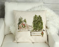 Barn with Wreath and Trees Pillow Cover #18 Cotton and Crate