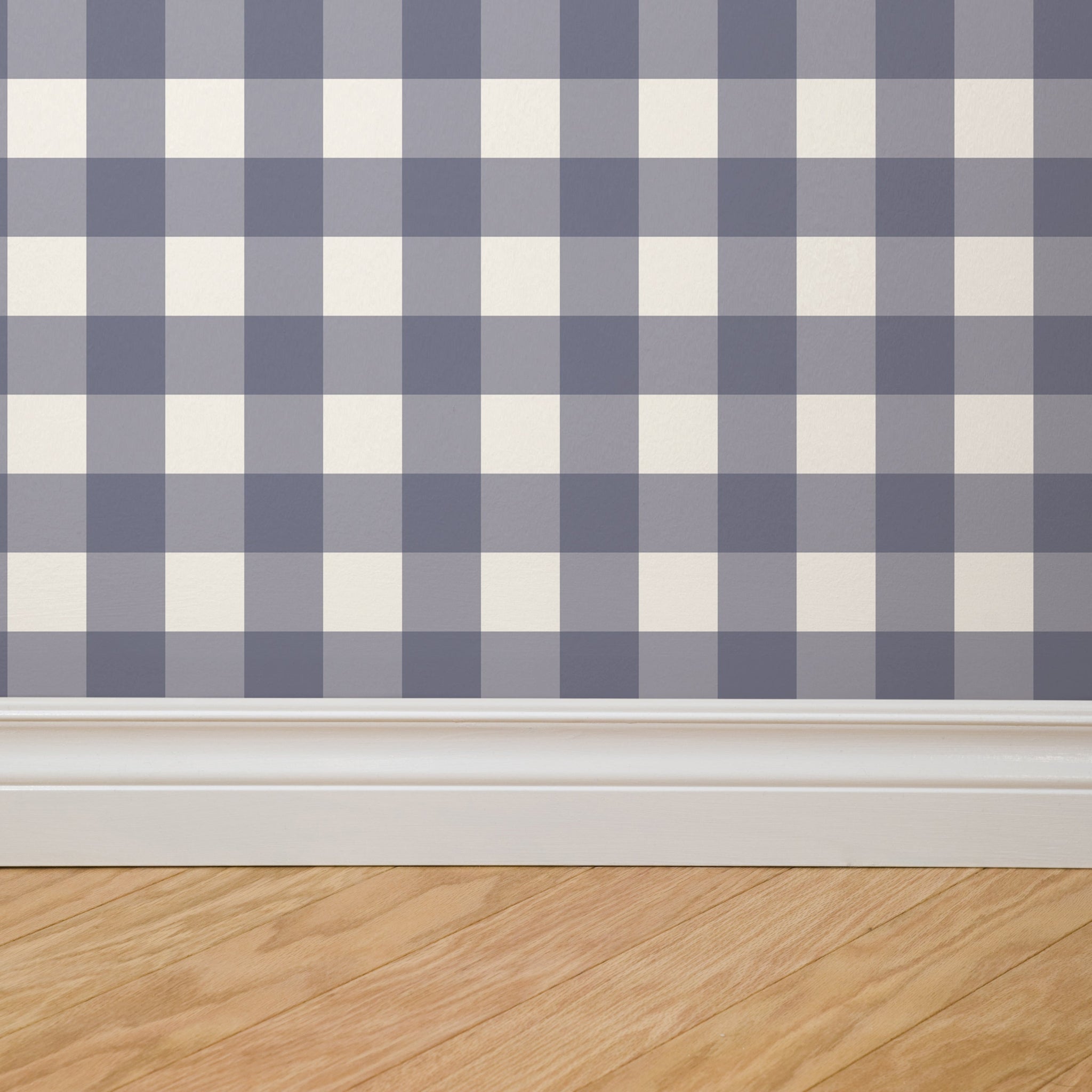 Simply Gingham Small (Navy) Wallpaper WALL BLUSH
