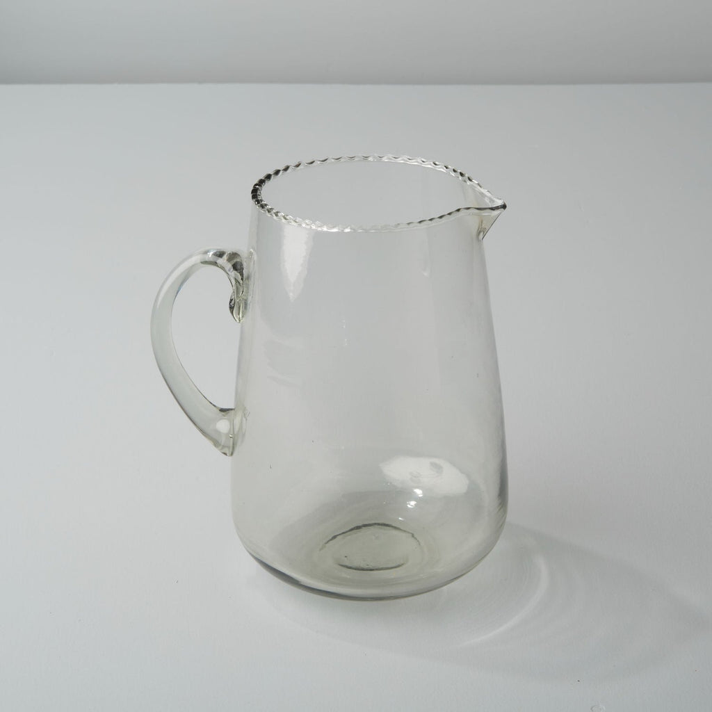Ruffle Glass Pitcher White Cliff Studio