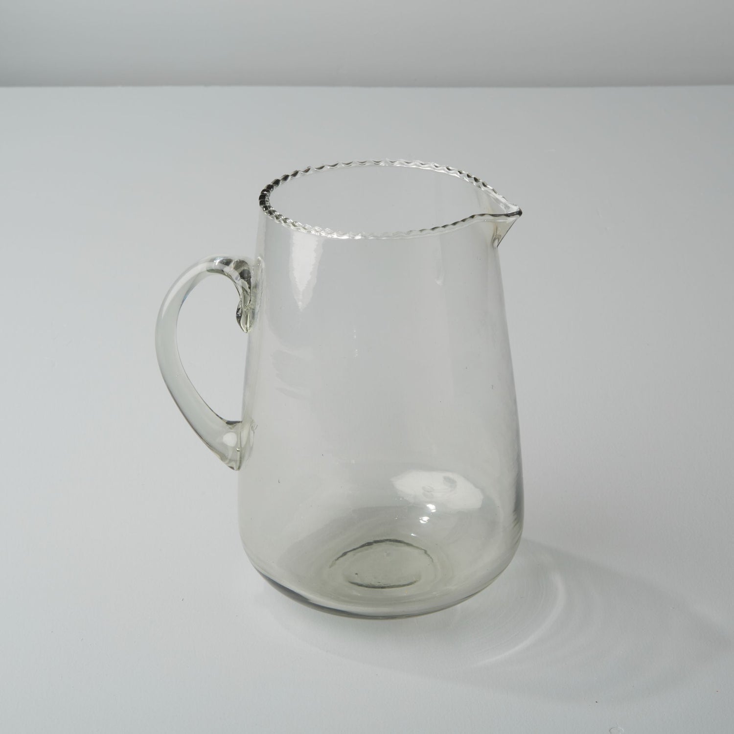 Ruffle Glass Pitcher White Cliff Studio