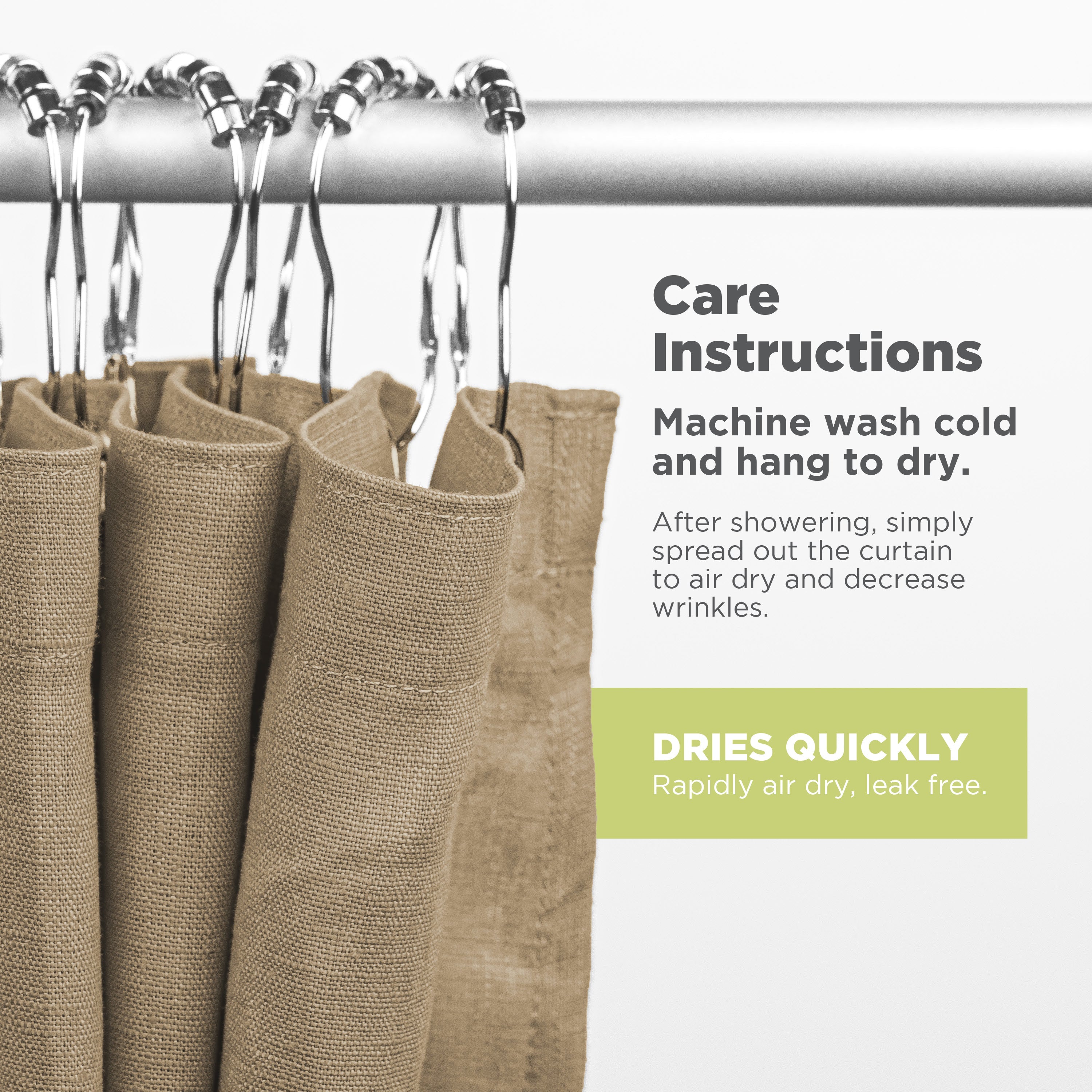 Linen Shower Curtain – Bath, Tub + Stall Sizes